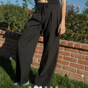 Margot Pant Lisa Says Gah Black Pinstripe